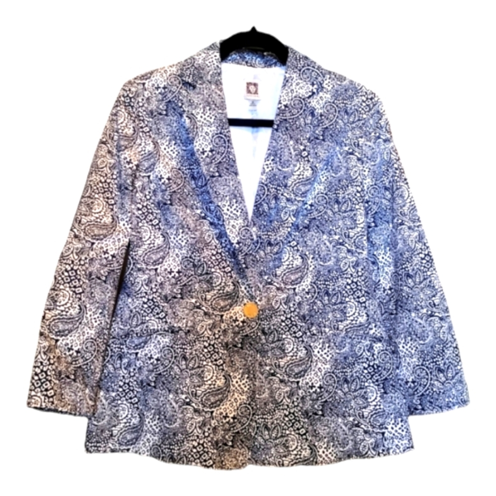 Ann Klein black print  Jacket |